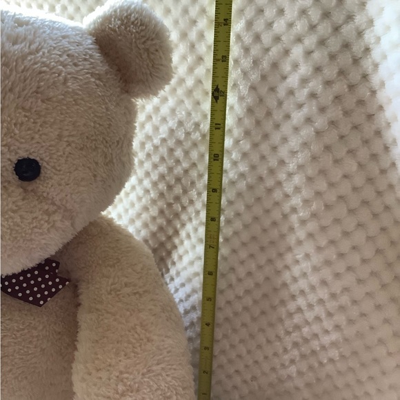 Carters Large 15 inch Sitting Plush Bear Stuffed Animal Toy Brown Polka Dot Bow - Picture 16 of 16